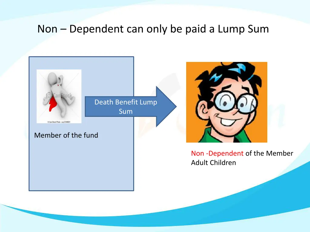non dependent can only be paid a lump sum