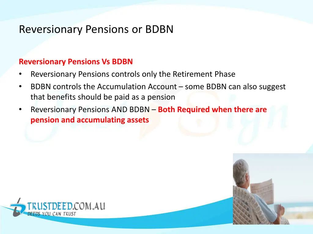 reversionary pensions or bdbn