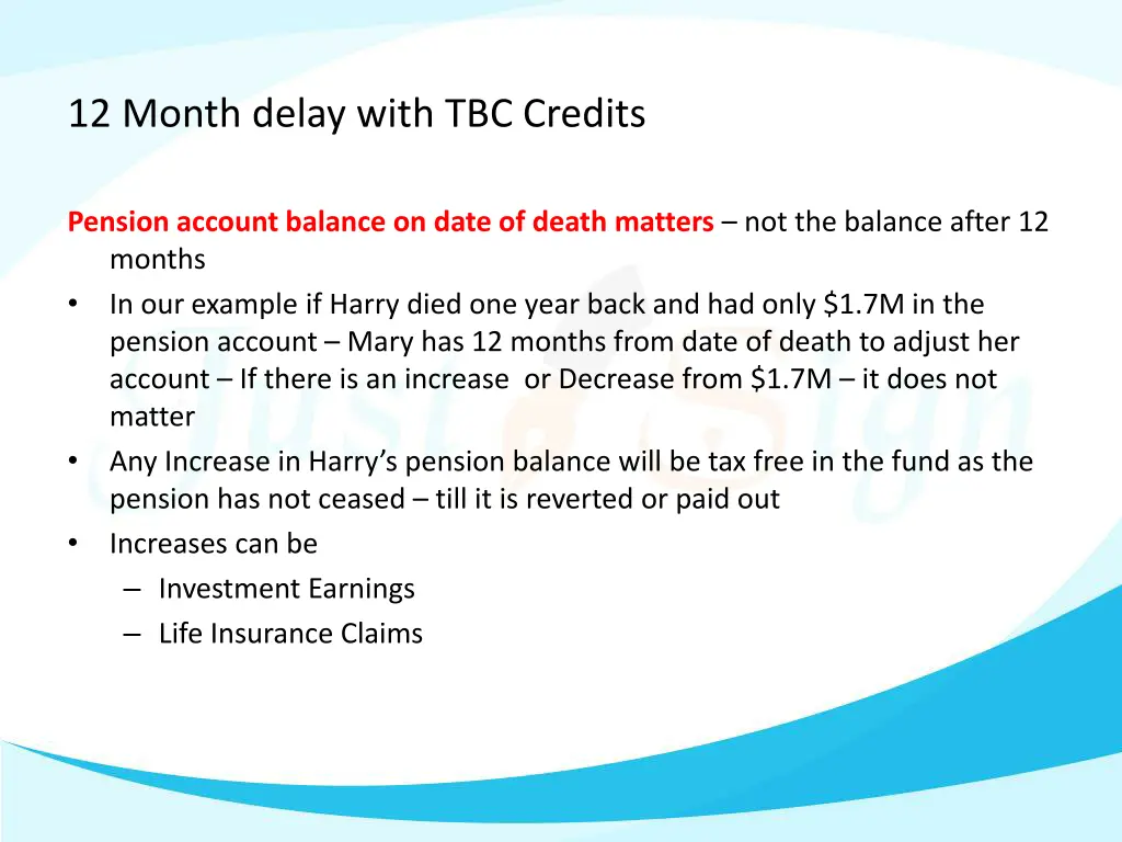 12 month delay with tbc credits