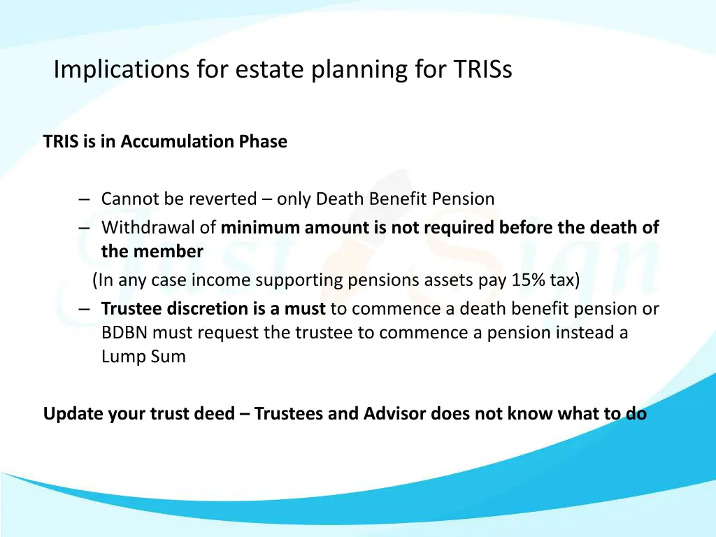 implications for estate planning for triss
