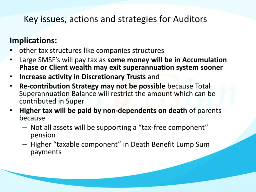 key issues actions and strategies for auditors
