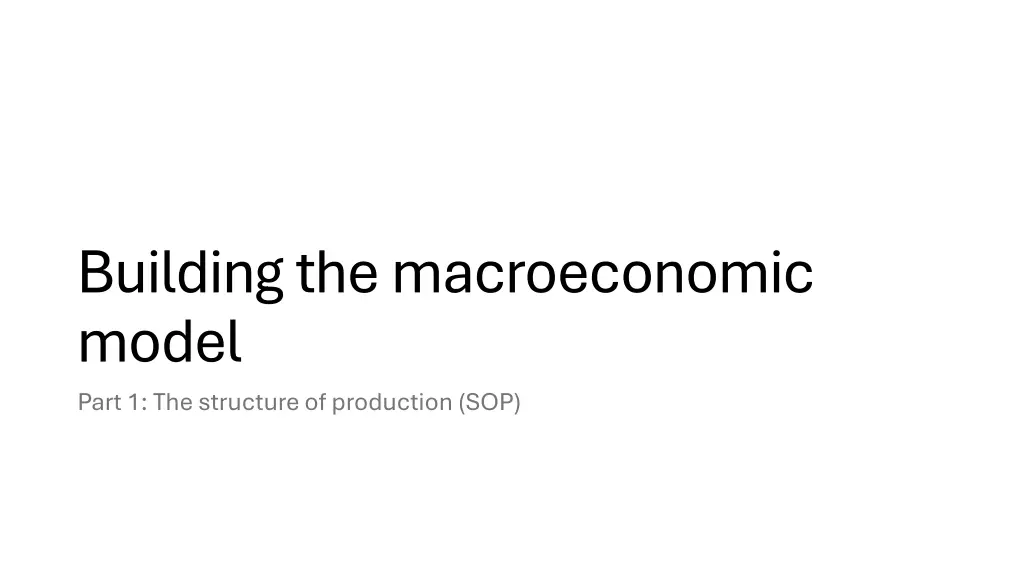 building the macroeconomic model part