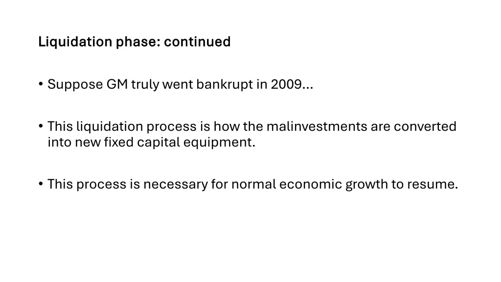 liquidation phase continued liquidation phase