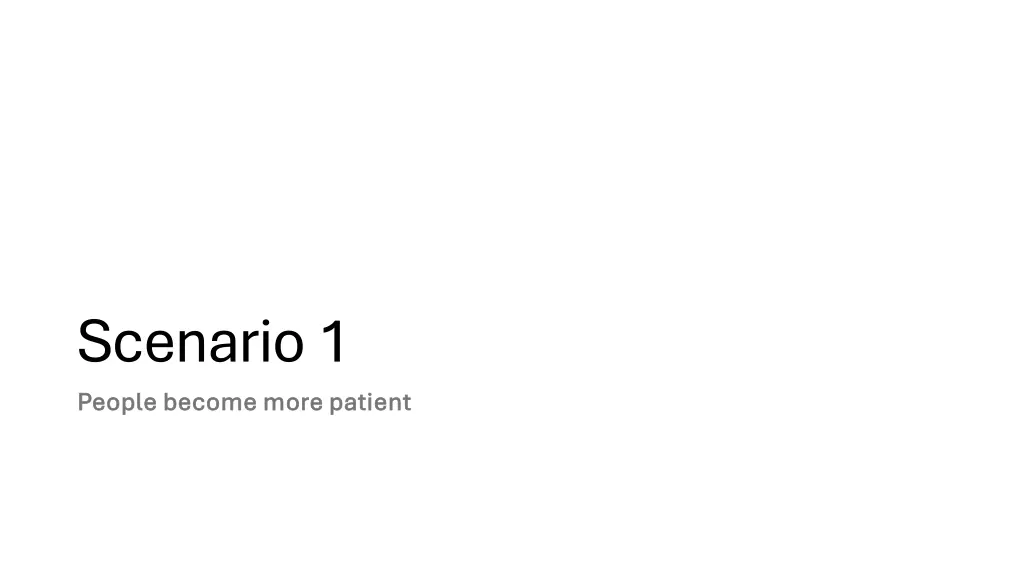 scenario 1 people become more patient people