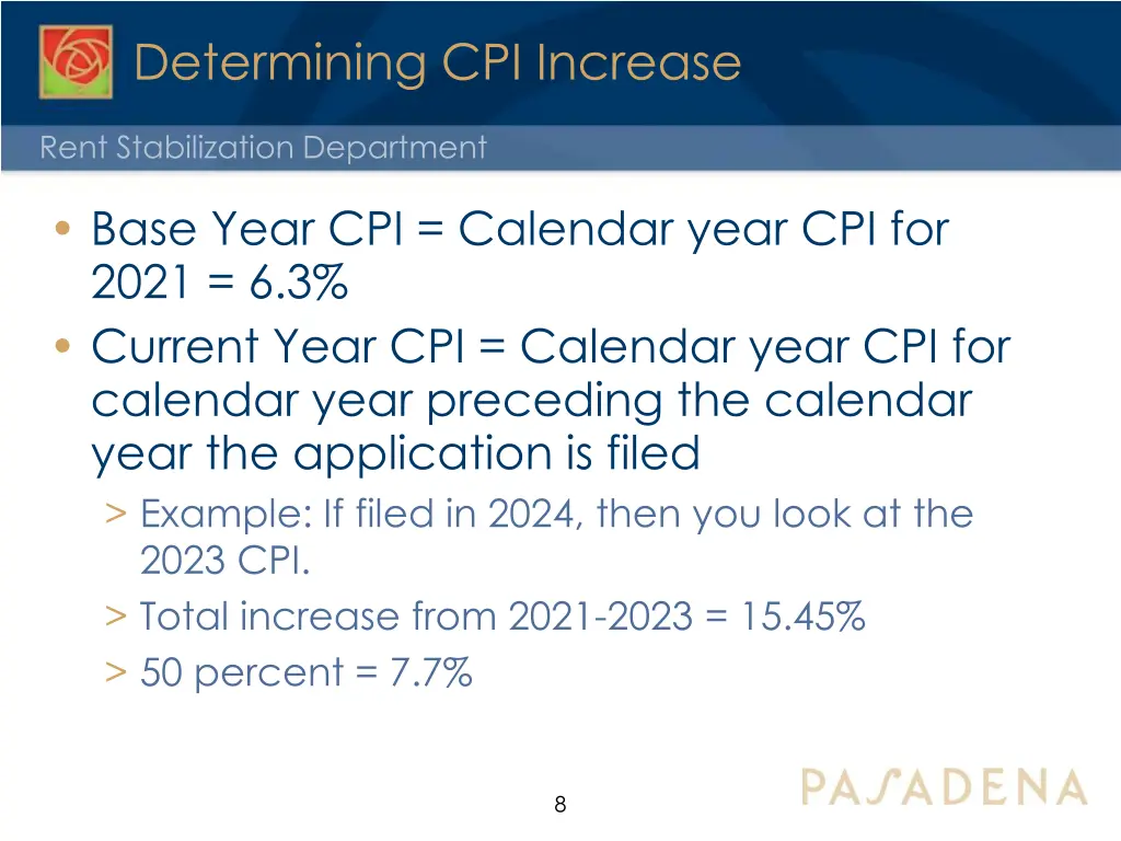 determining cpi increase