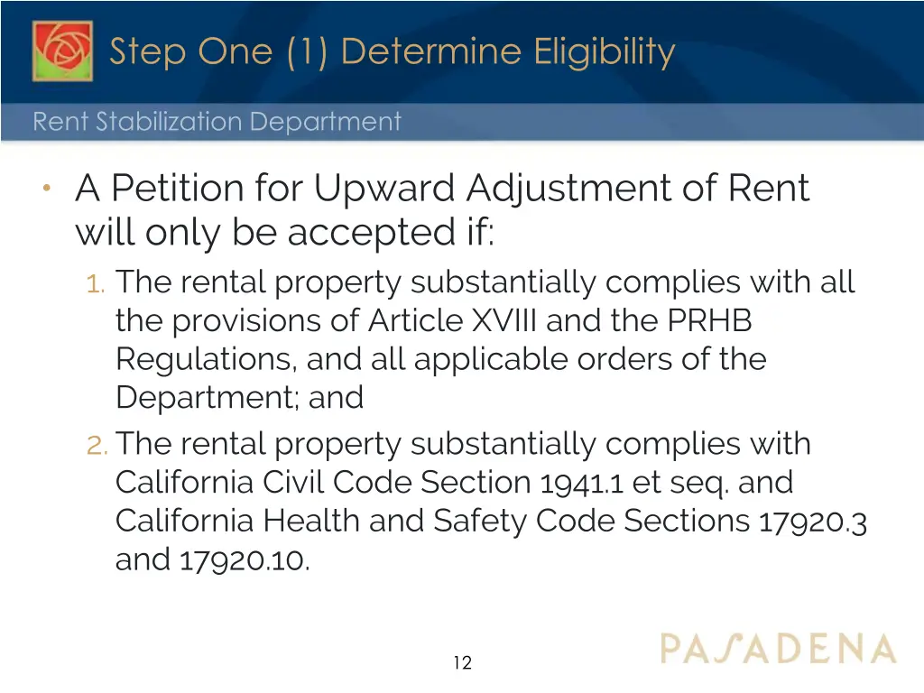 step one 1 determine eligibility