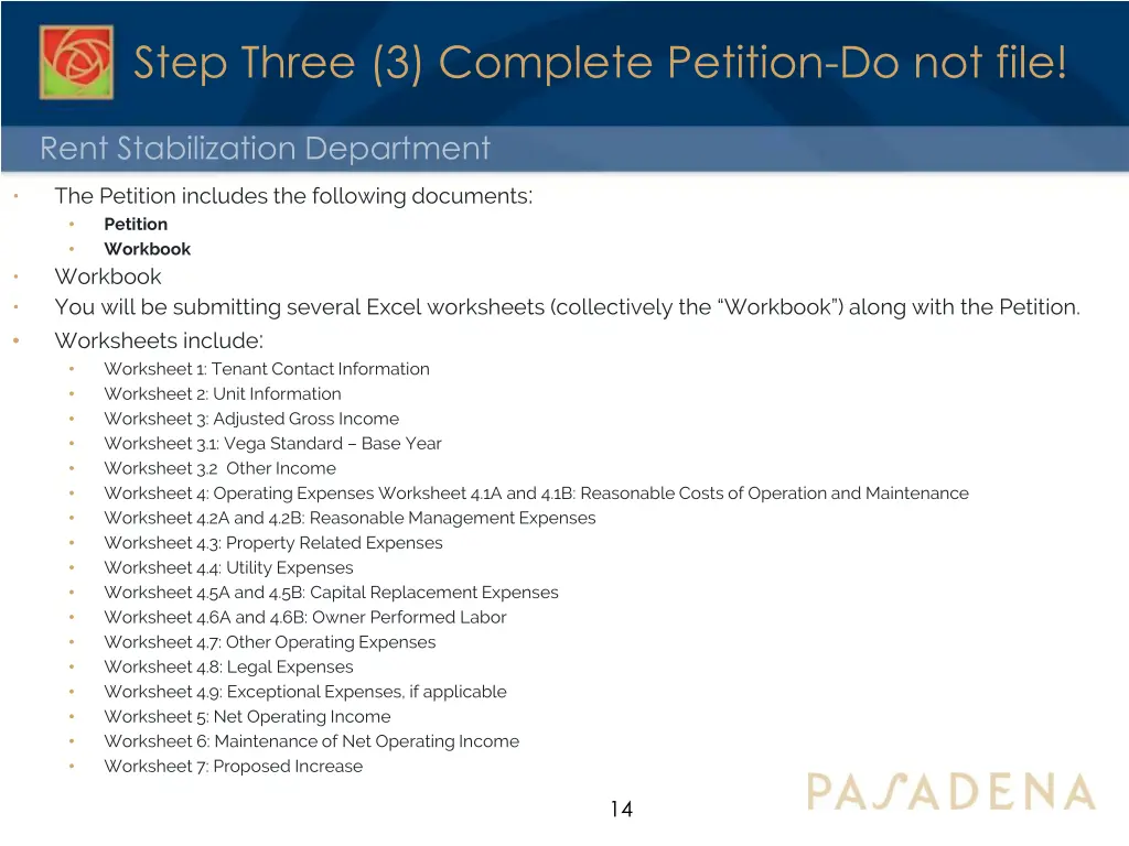 step three 3 complete petition do not file