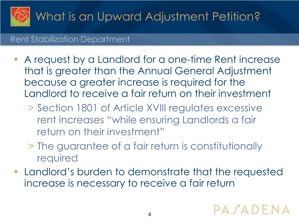 what is an upward adjustment petition