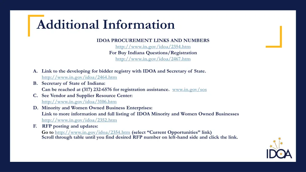 additional information