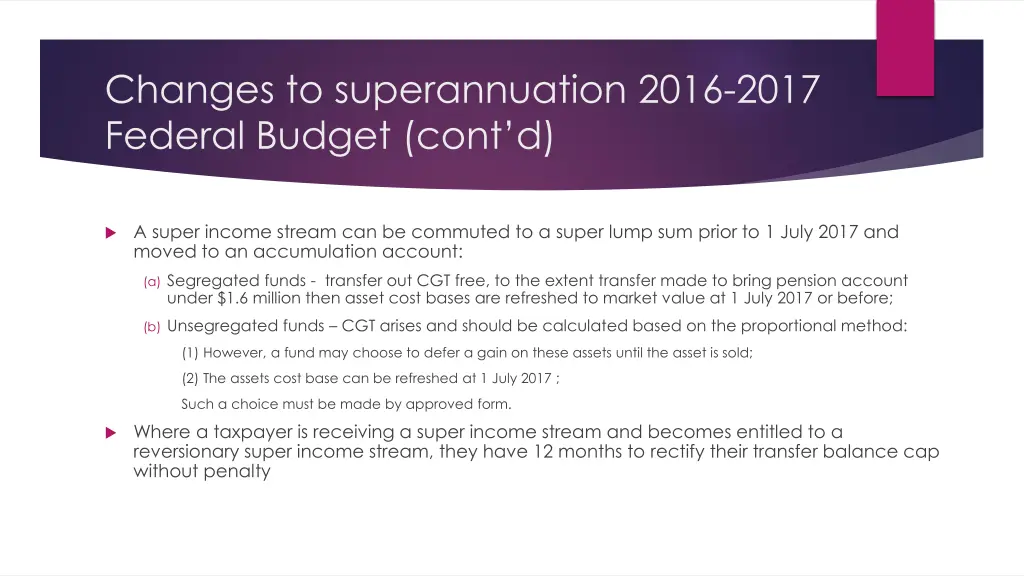 changes to superannuation 2016 2017 federal 2