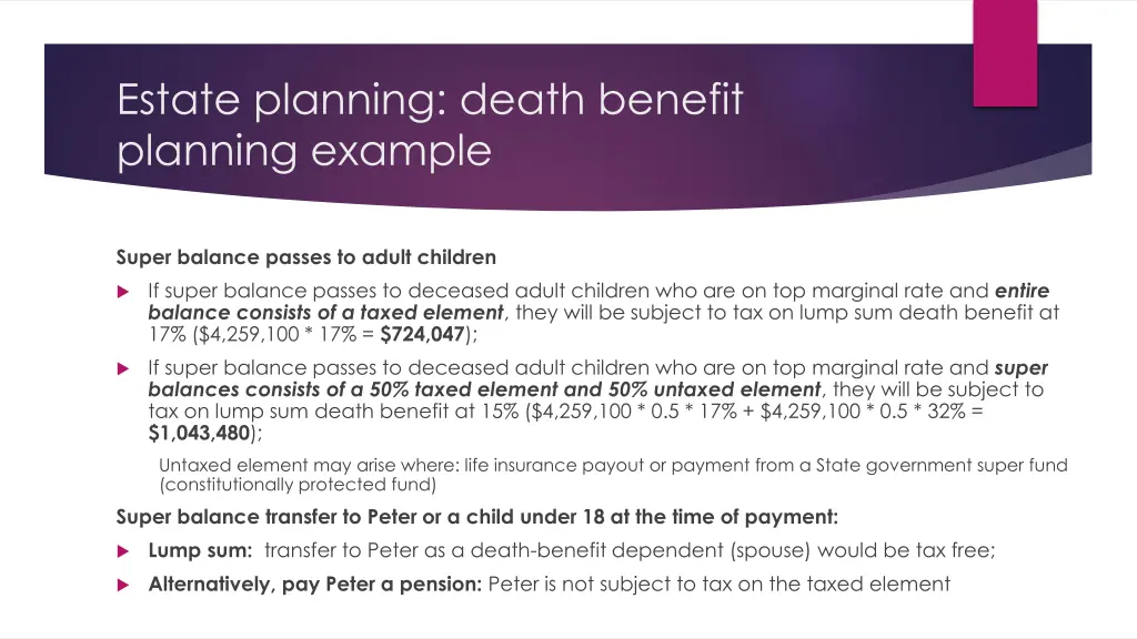 estate planning death benefit planning example 2
