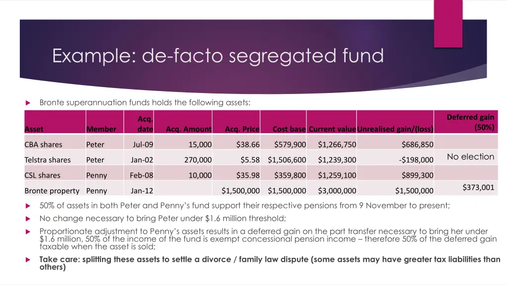 example de facto segregated fund 1