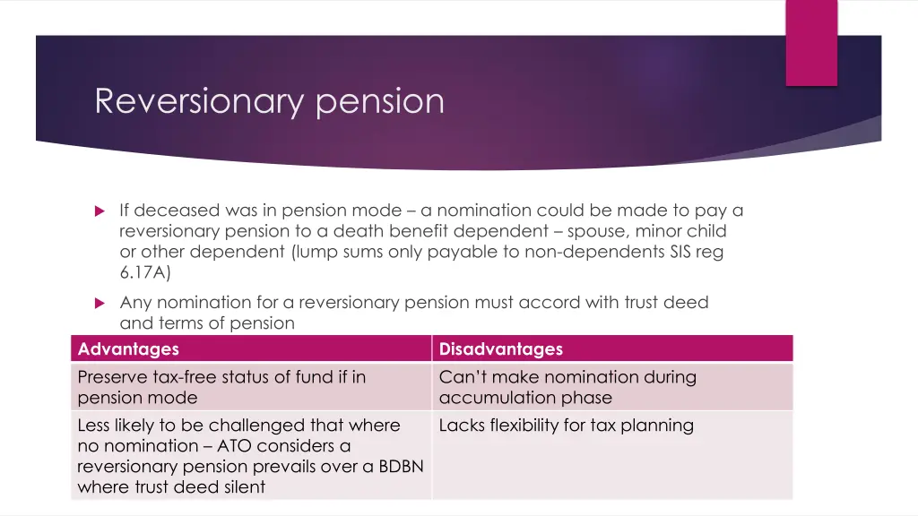 reversionary pension