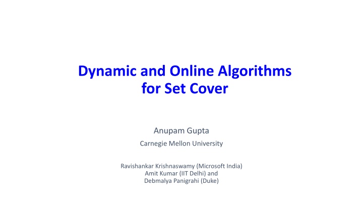 dynamic and online algorithms for set cover