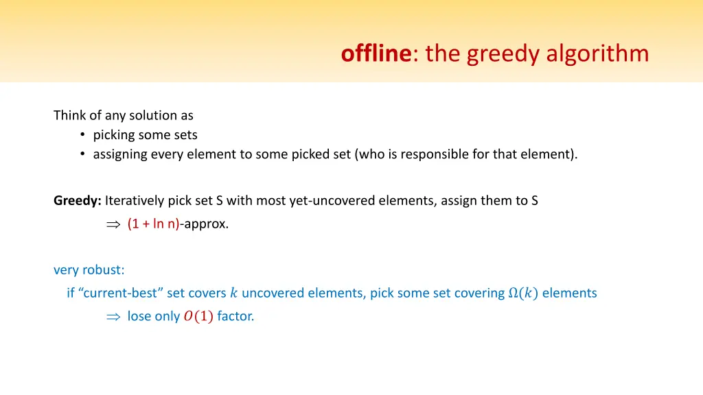 offline the greedy algorithm