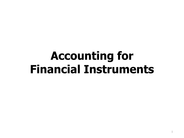 accounting for financial instruments