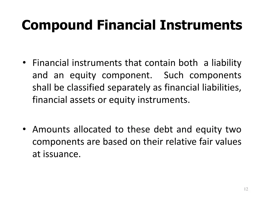 compound financial instruments