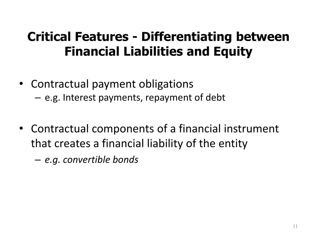critical features differentiating between