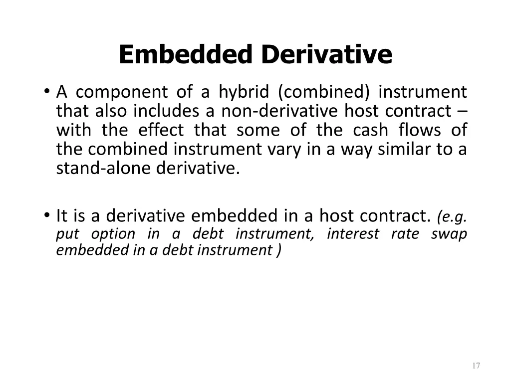 embedded derivative