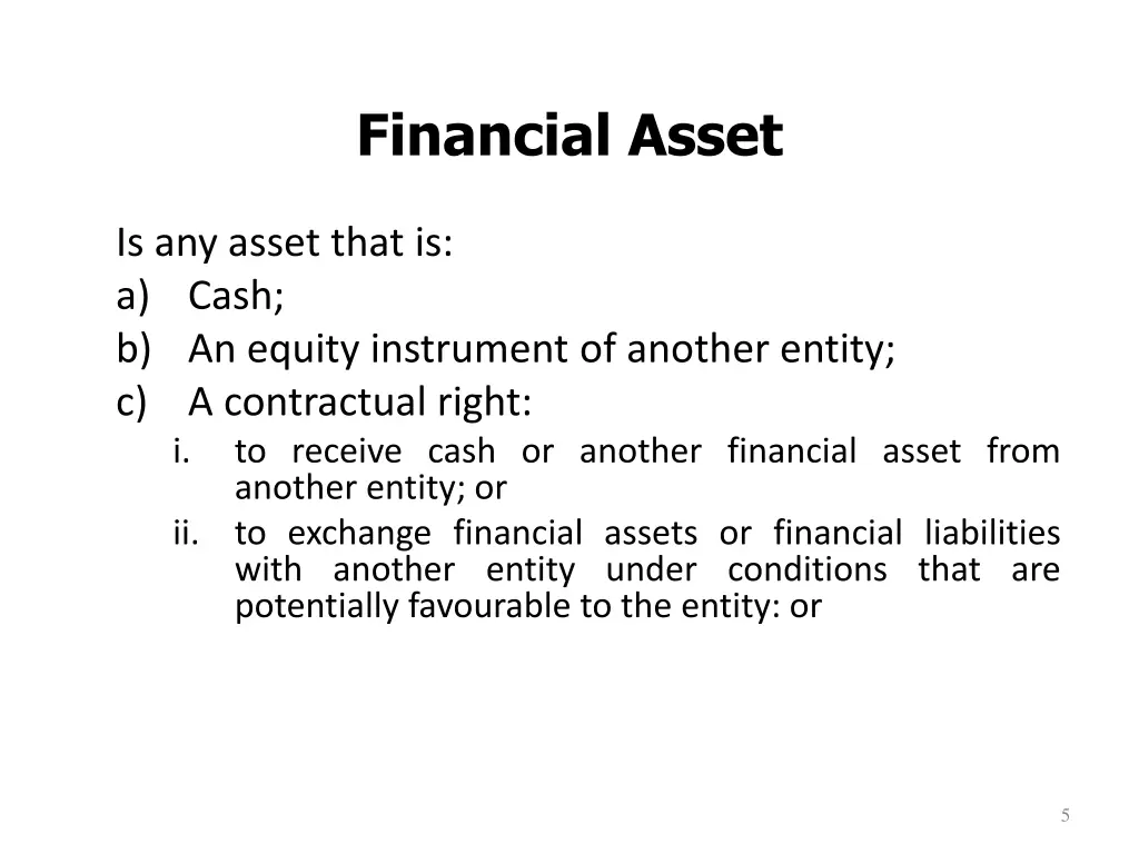 financial asset