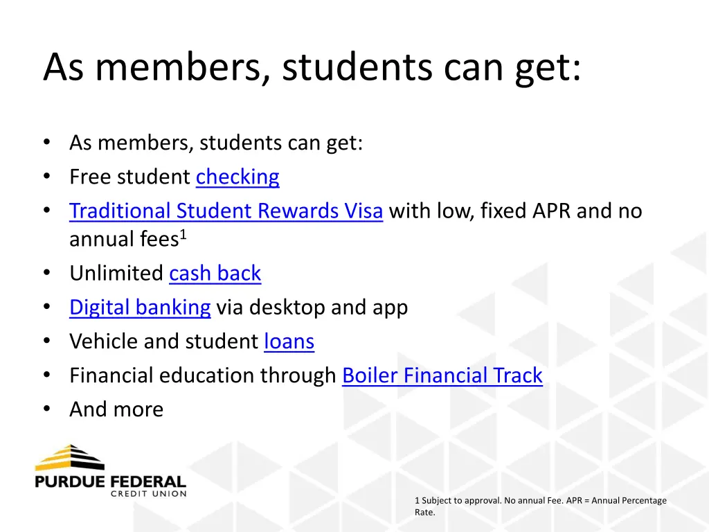 as members students can get