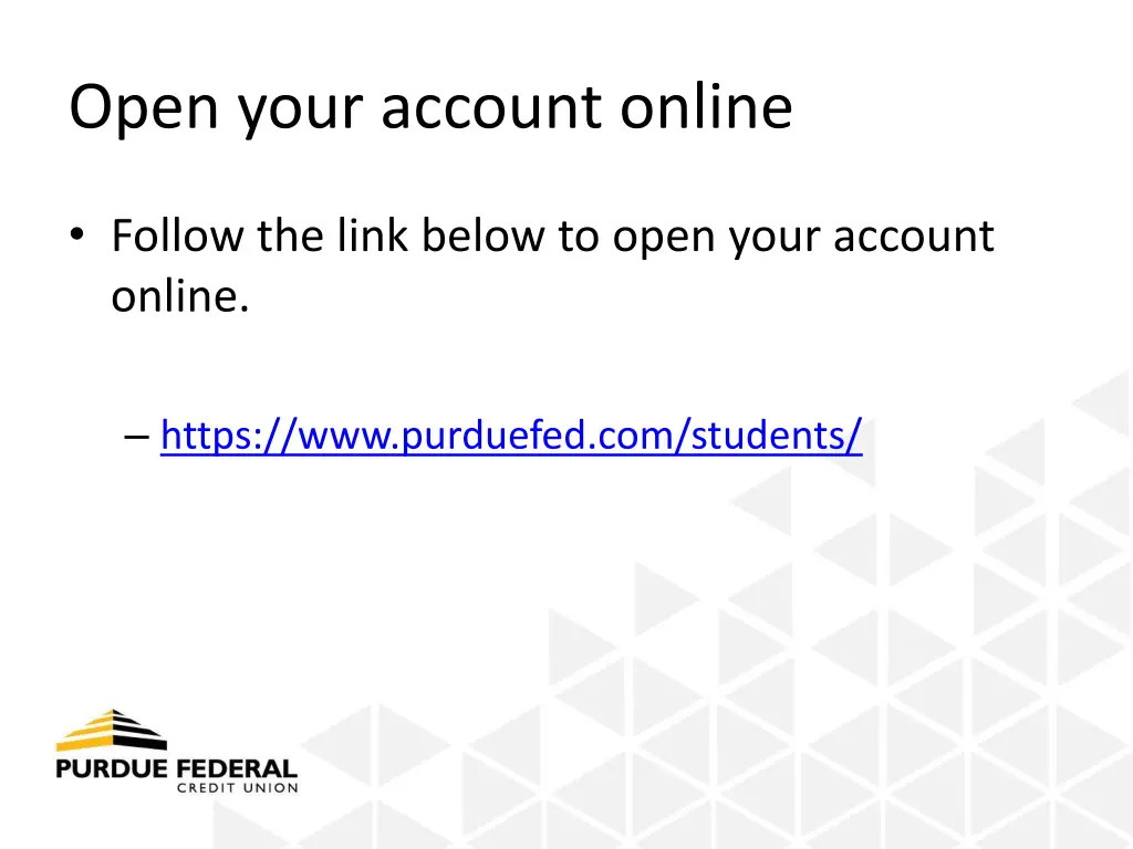open your account online