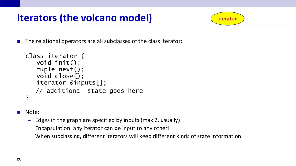 iterators the volcano model