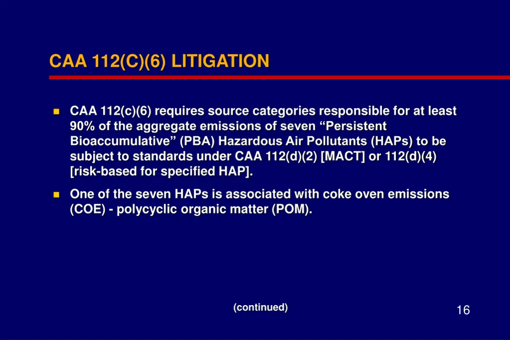 caa 112 c 6 litigation