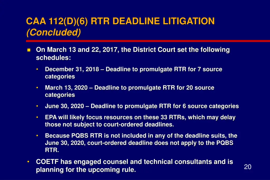 caa 112 d 6 rtr deadline litigation concluded