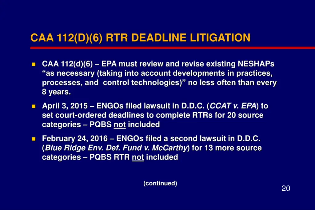 caa 112 d 6 rtr deadline litigation
