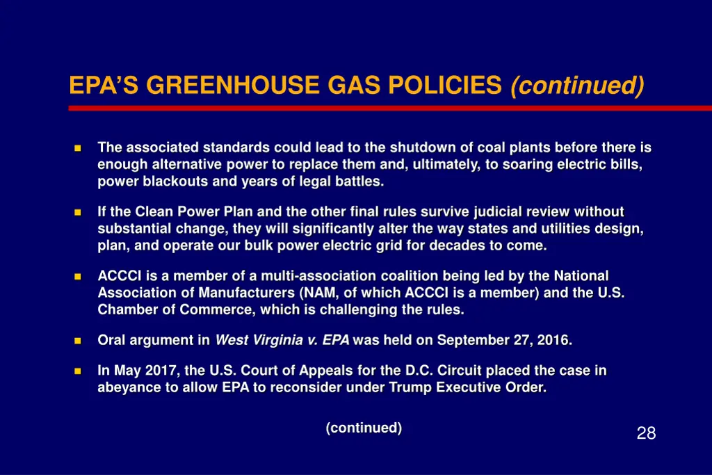 epa s greenhouse gas policies continued