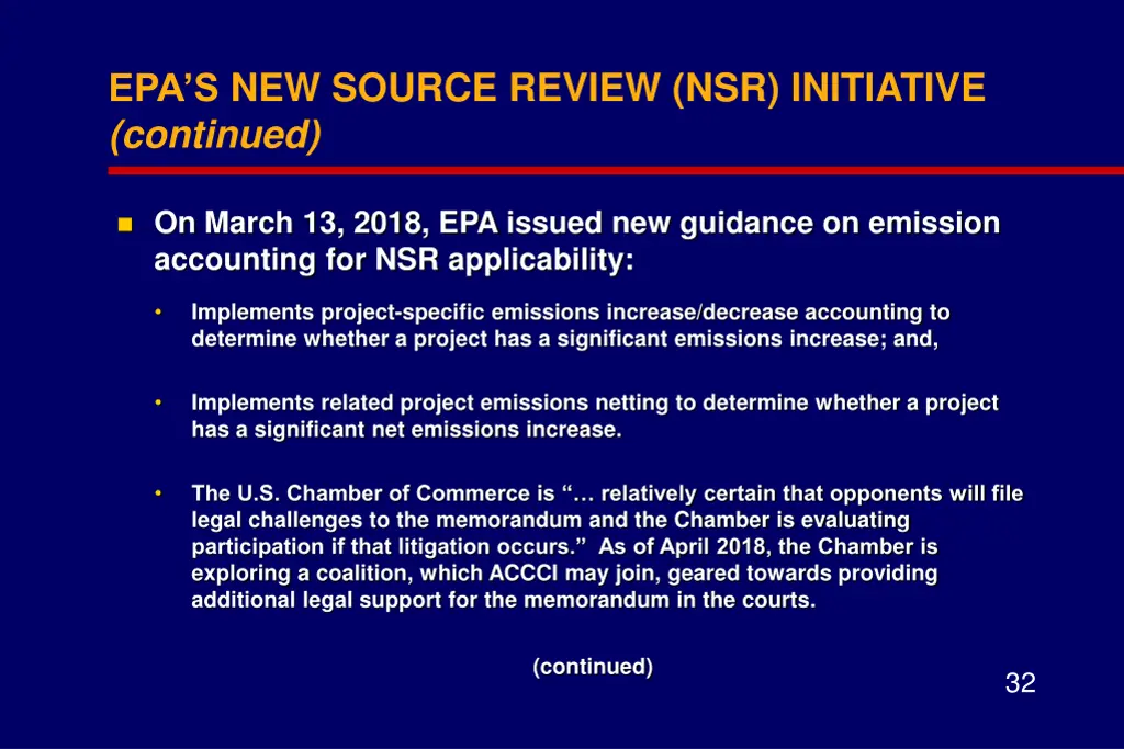 epa s new source review nsr initiative continued