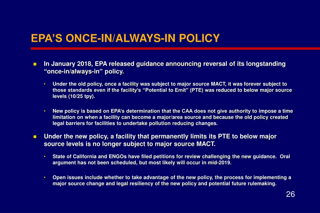 epa s once in always in policy