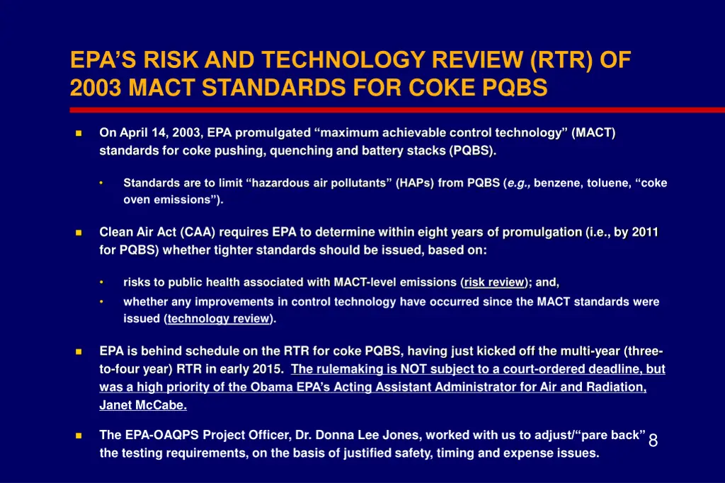 epa s risk and technology review rtr of 2003 mact