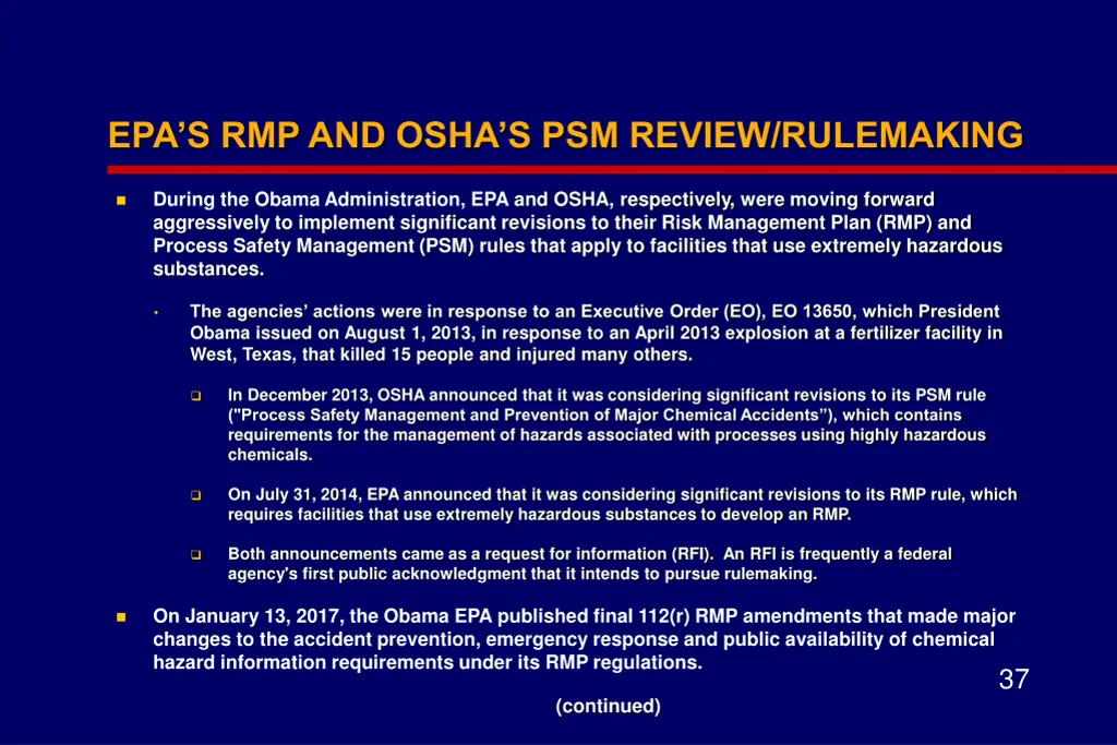 epa s rmp and osha s psm review rulemaking