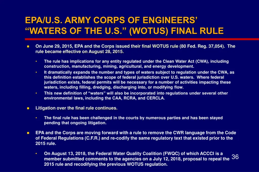 epa u s army corps of engineers waters