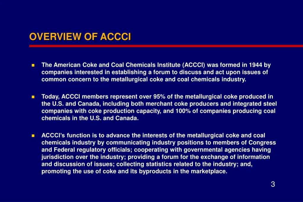 overview of accci