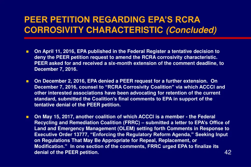 peer petition regarding epa s rcra corrosivity 1