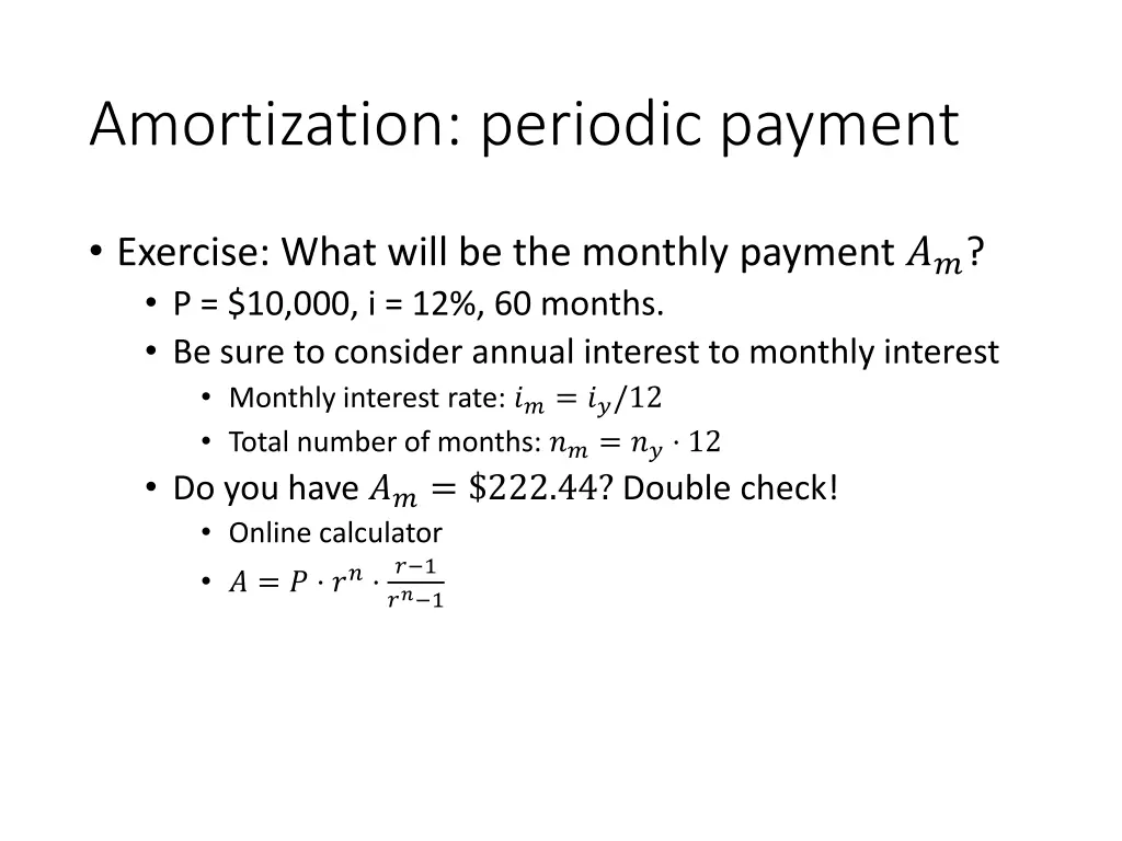 amortization periodic payment 2