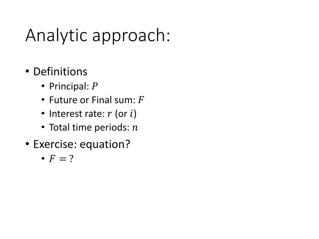 analytic approach