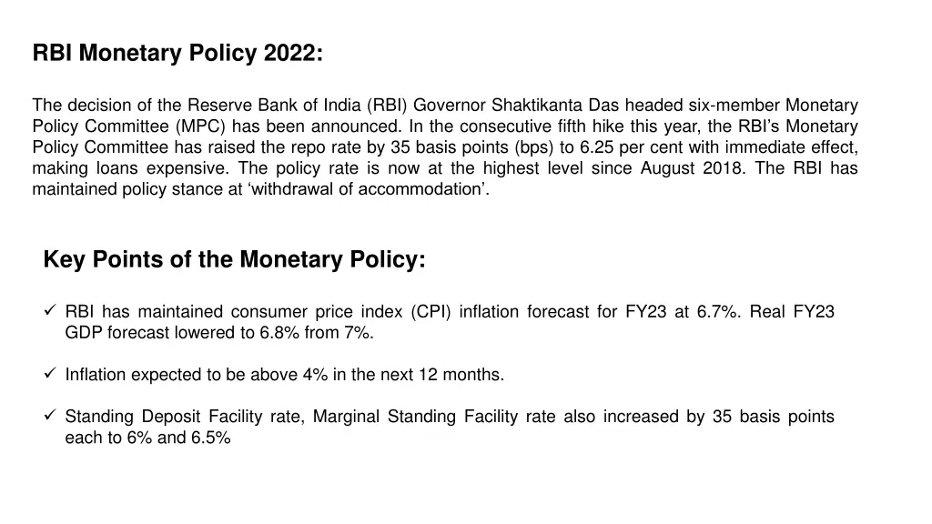 rbi monetary policy 2022