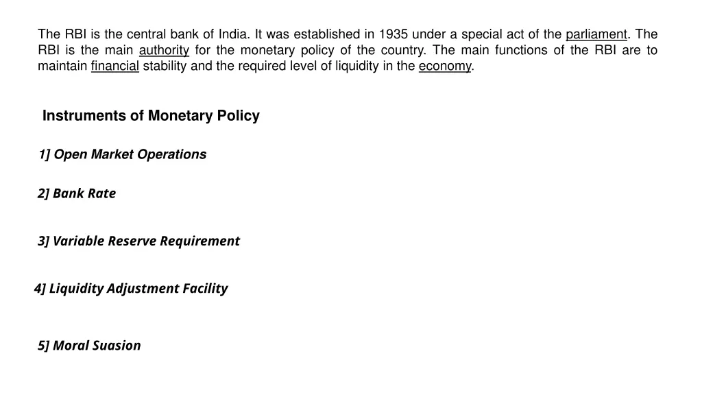 the rbi is the central bank of india