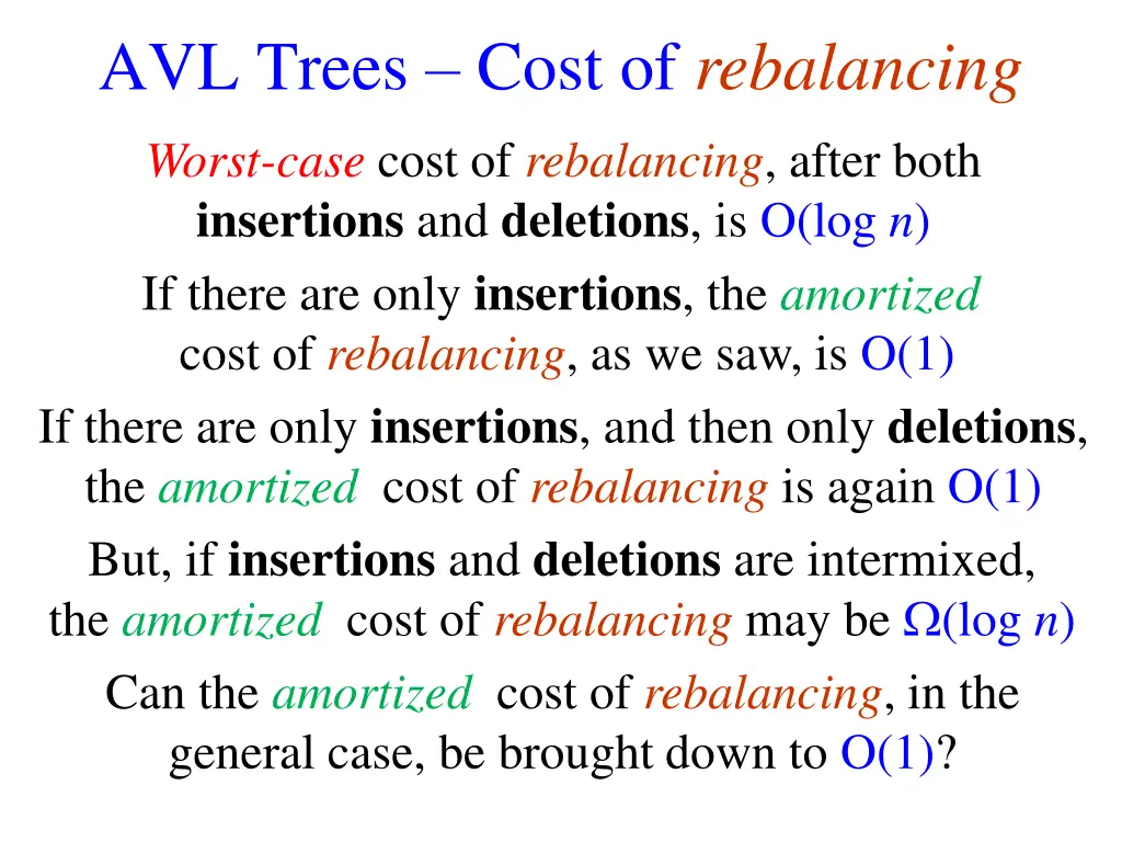 avl trees cost of rebalancing