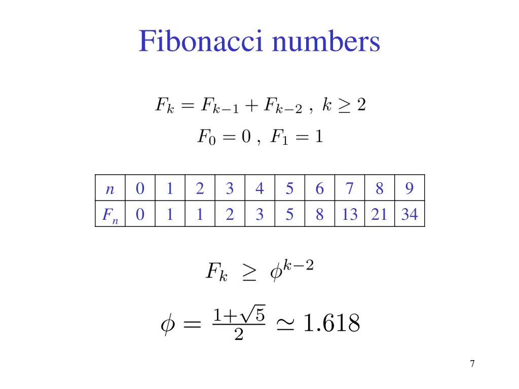 fibonacci numbers