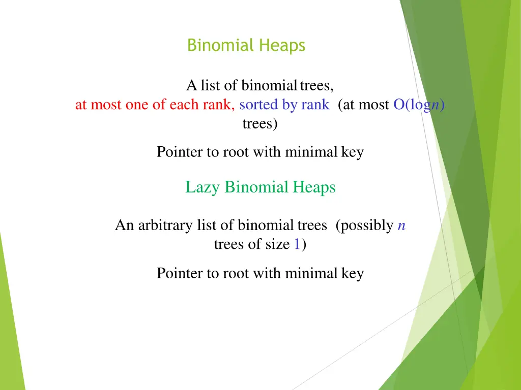 binomial heaps 1