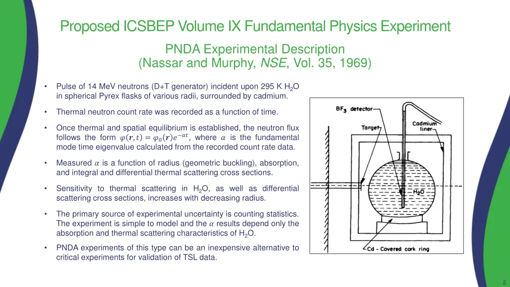 proposed icsbep volume ix fundamental physics