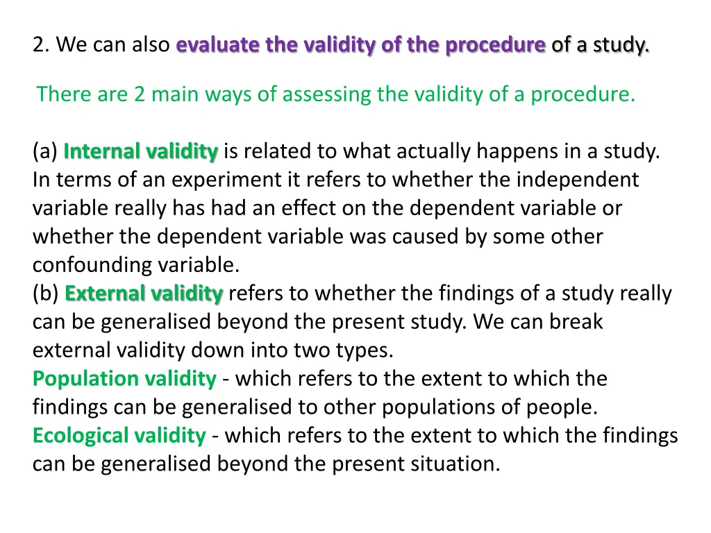 2 we can also evaluate the validity