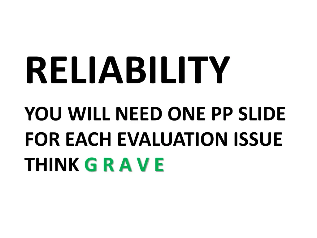 reliability