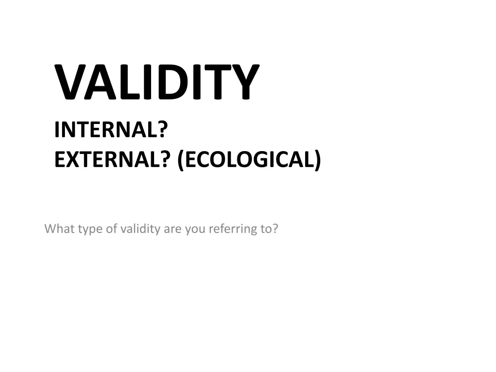 validity internal external ecological