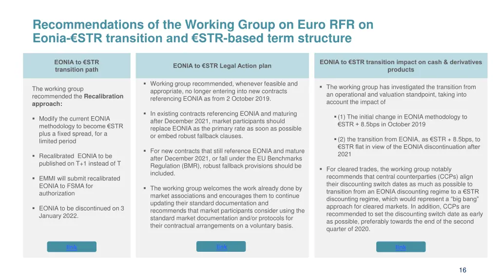 recommendations of the working group on euro